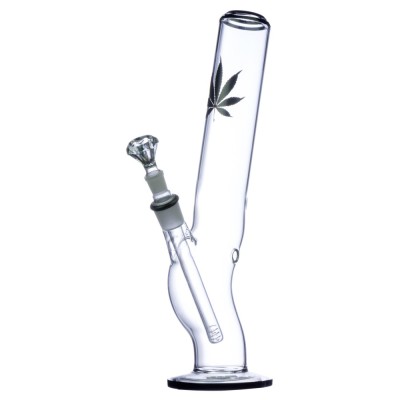 Glass Bong - Black Leaves